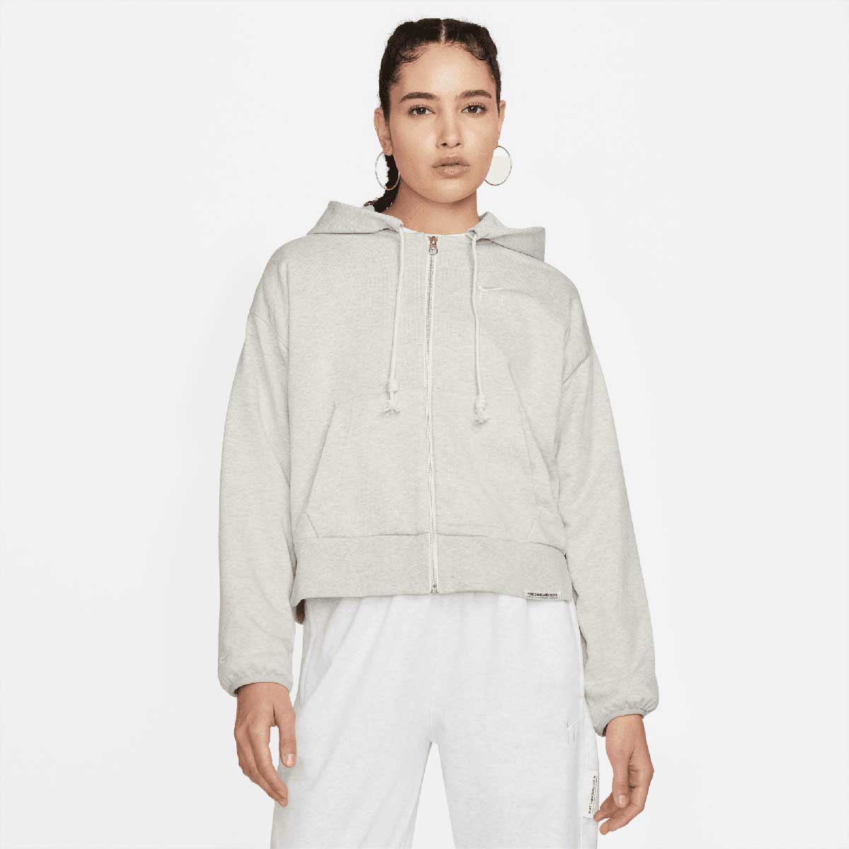 Image of Nike Nbb Dri-fit Fly Standard Issue Full Zip Hoody Womens, Grey Heather/pale Ivory