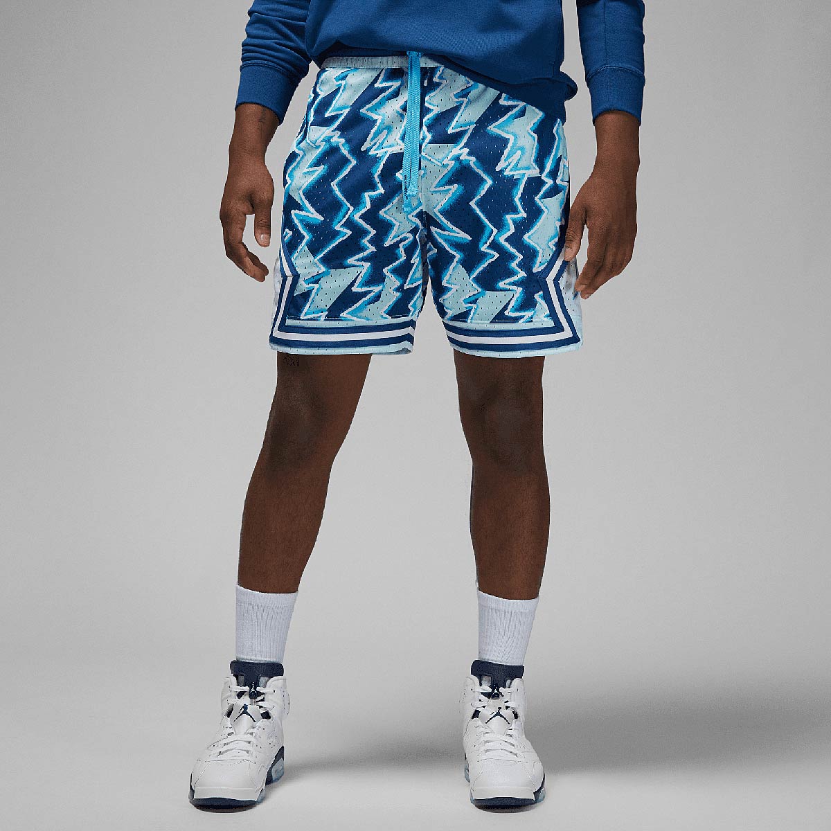 Jordan J Dri-Fit Sport Bc All Over Print Diamond Shorts, Glacier Blue/Glacier Blue/Baltic Blue