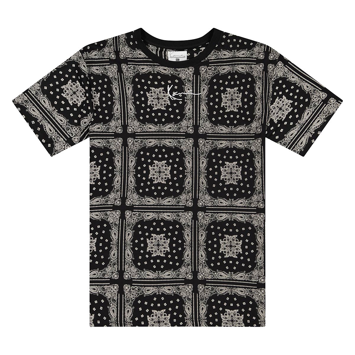 Karl Kani Small Signature Paisley T-Shirt, Black/Cream