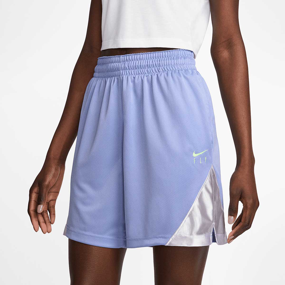 Nike Dri-Fit Swoosh Fly Shorts Womens, Light Thistle/Barely Grape/Ghost Green