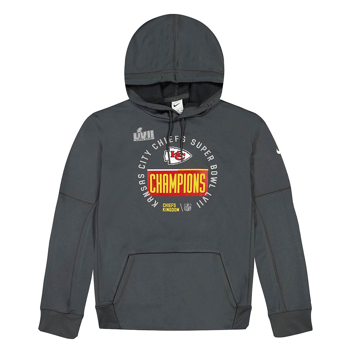 Image of Nike NFL Kansas City Chiefs Super Bowl Champs Hoody, Anthracite