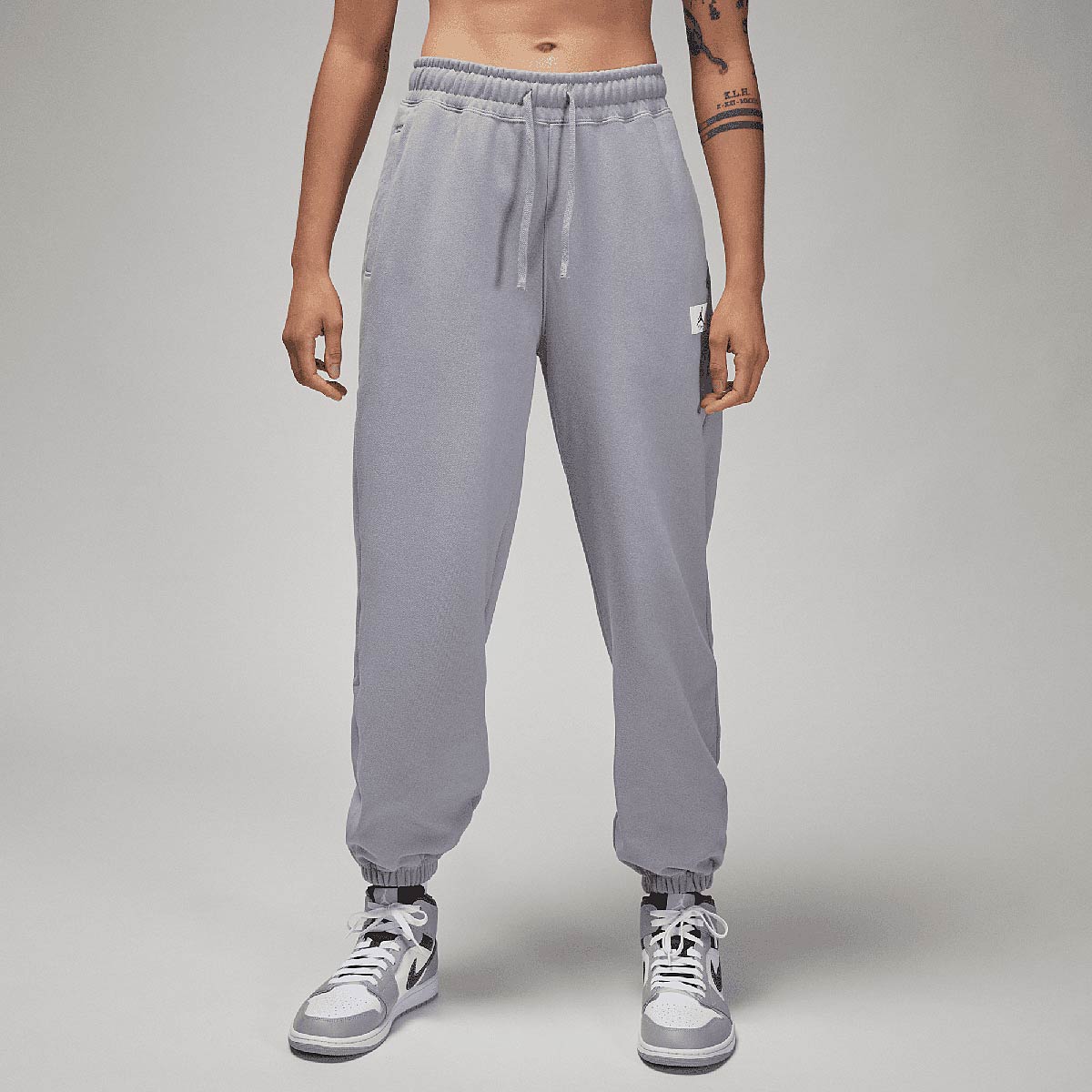 Jordan W J Flight Fleece Pants, Cement Grey