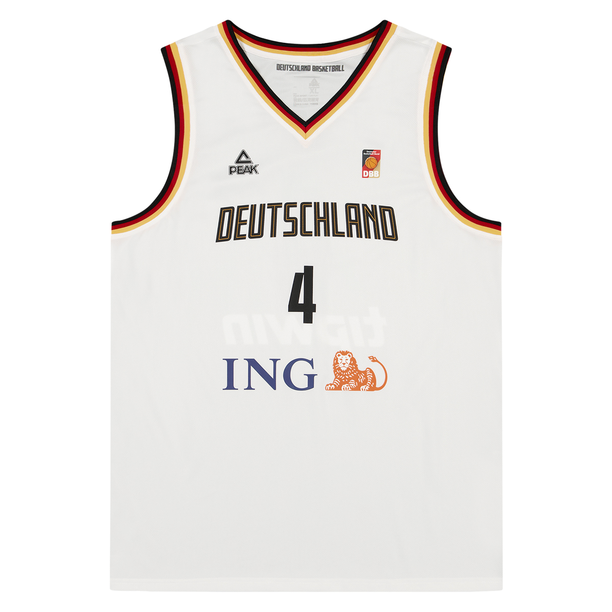 Image of Peak Fiba Deutschland Basketball Jersey Maodo Lo, White