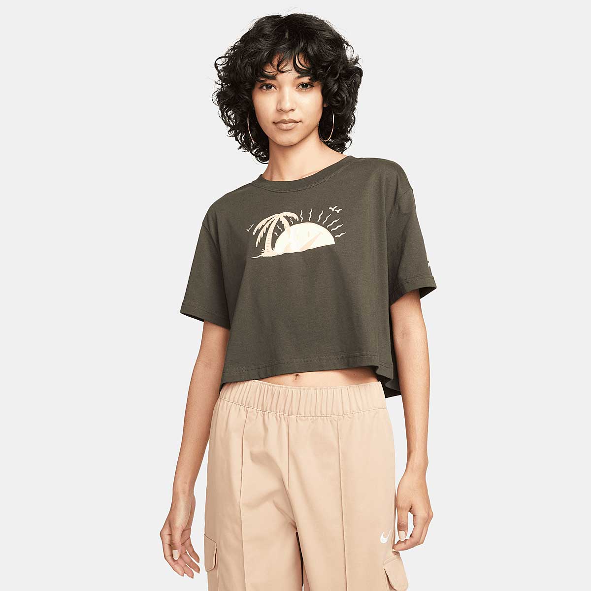 Nike Nsw Crop T-Shirt Womens, Sequoia