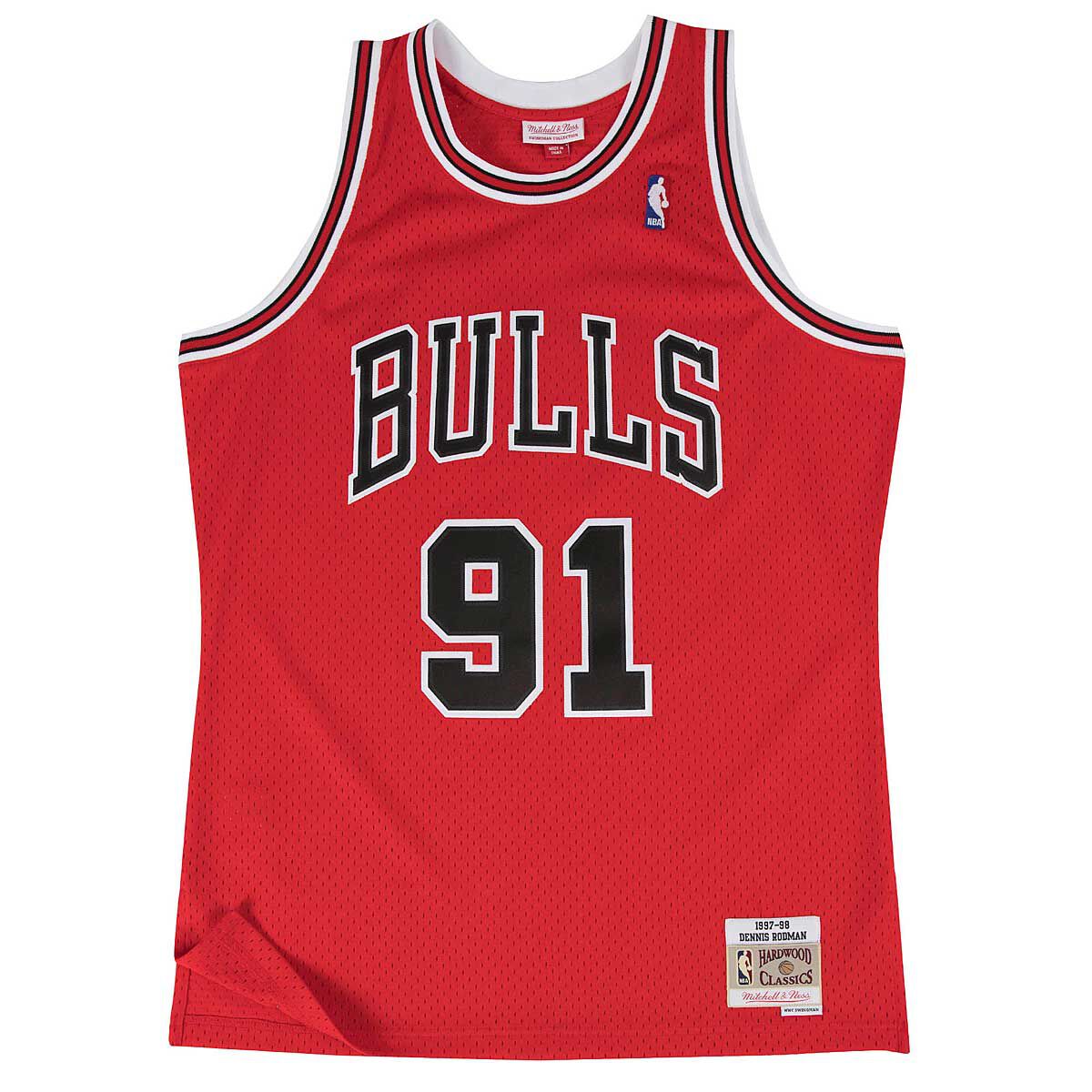 Mitchell And Ness Nba Chicago Bulls 1997-98 Dennis Rodman Swingman Jersey 2.0, Scarlett Bulls