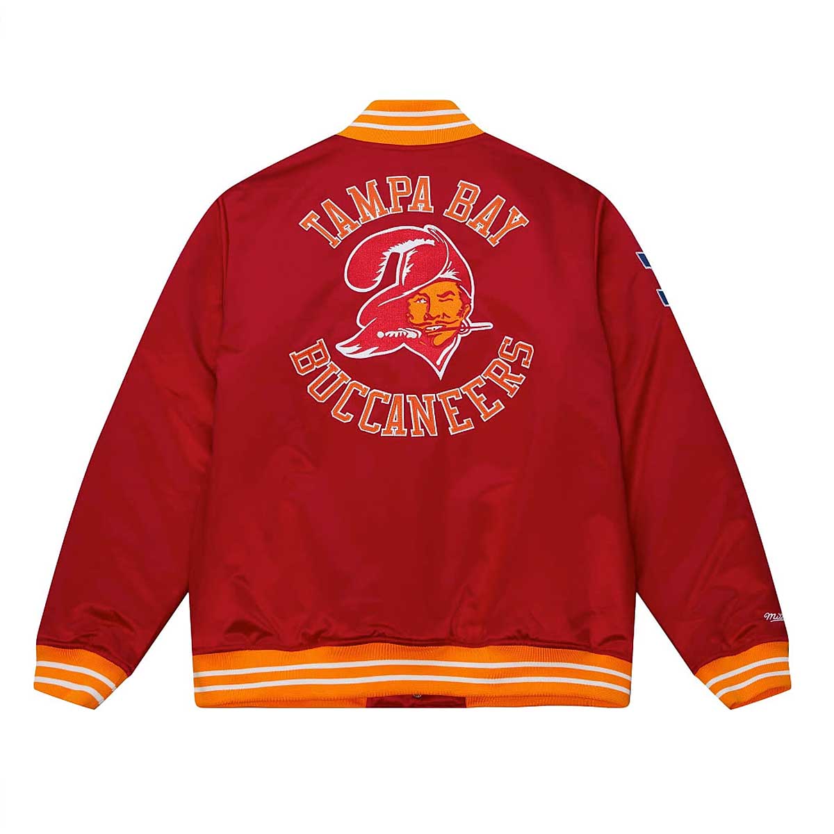 Mitchell And Ness Nfl Tampa Bay Buccaneers Heavyweight Satin Jacket, Scarlet