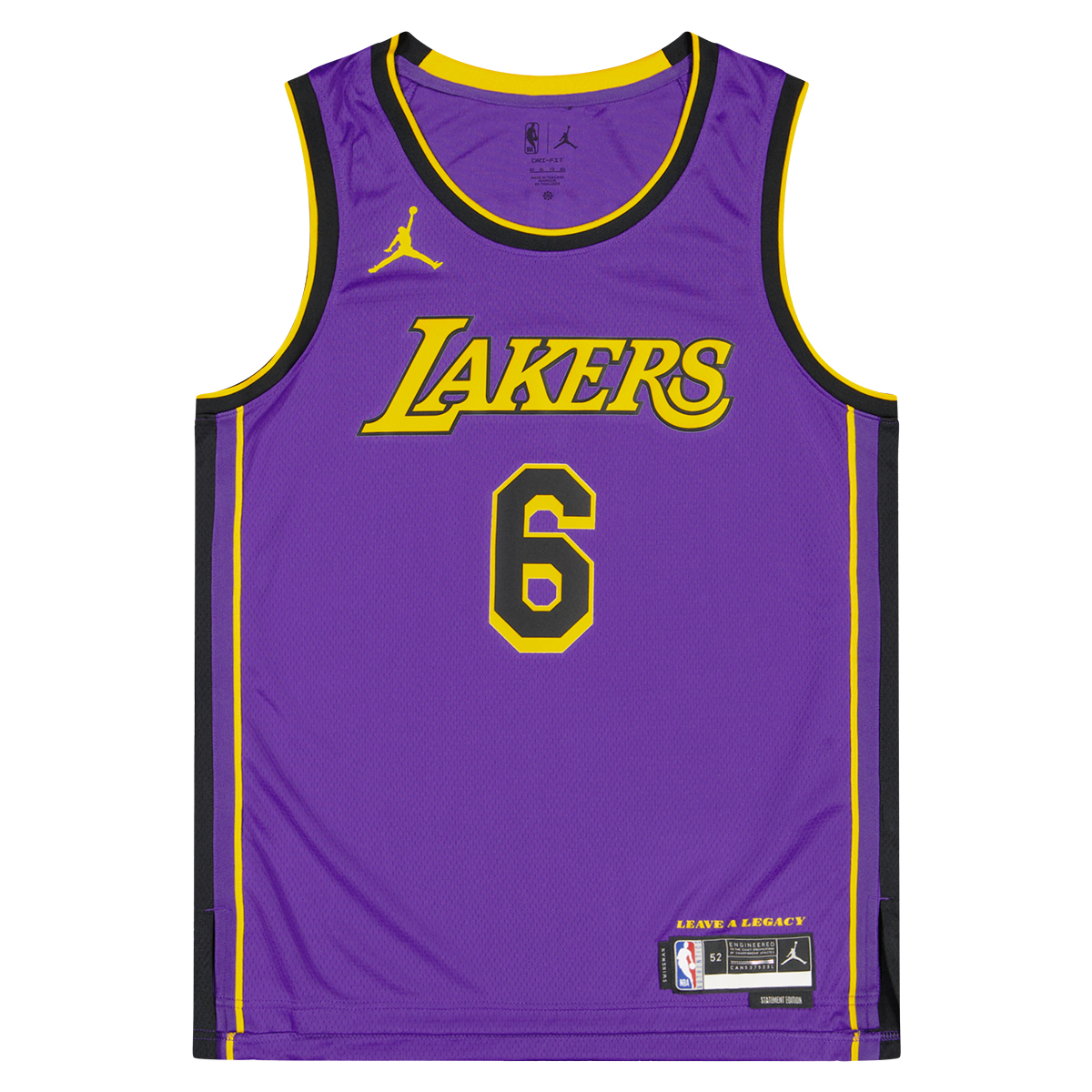 Jordan LeBron James Los Angeles Lakers #6 Statement Edition Jordan Dri-FIT  NBA Swingman Jersey Field Purple