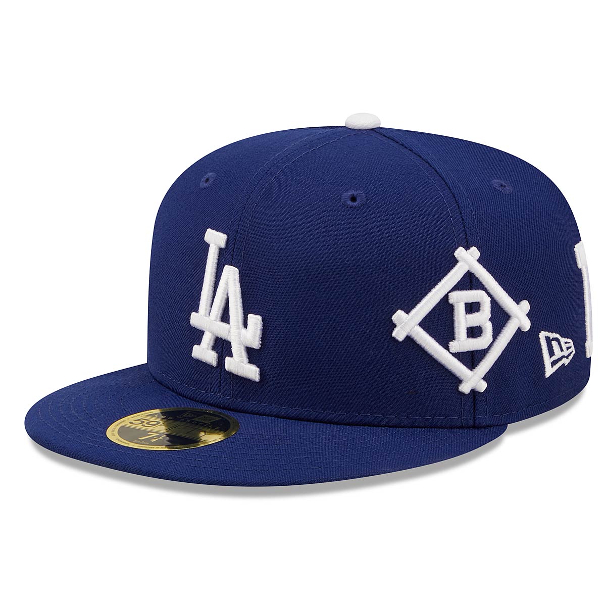New Era Mlb All Over Logo 59Fifty Lp Los Angeles Dodgers, Dk Blue-Los Ang