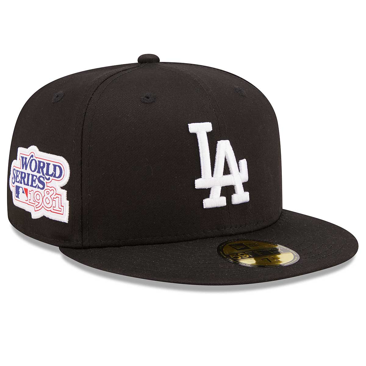 New Era Mlb Side Patch 59Fifty Los Angeles Dodgers, Black-Los Angel