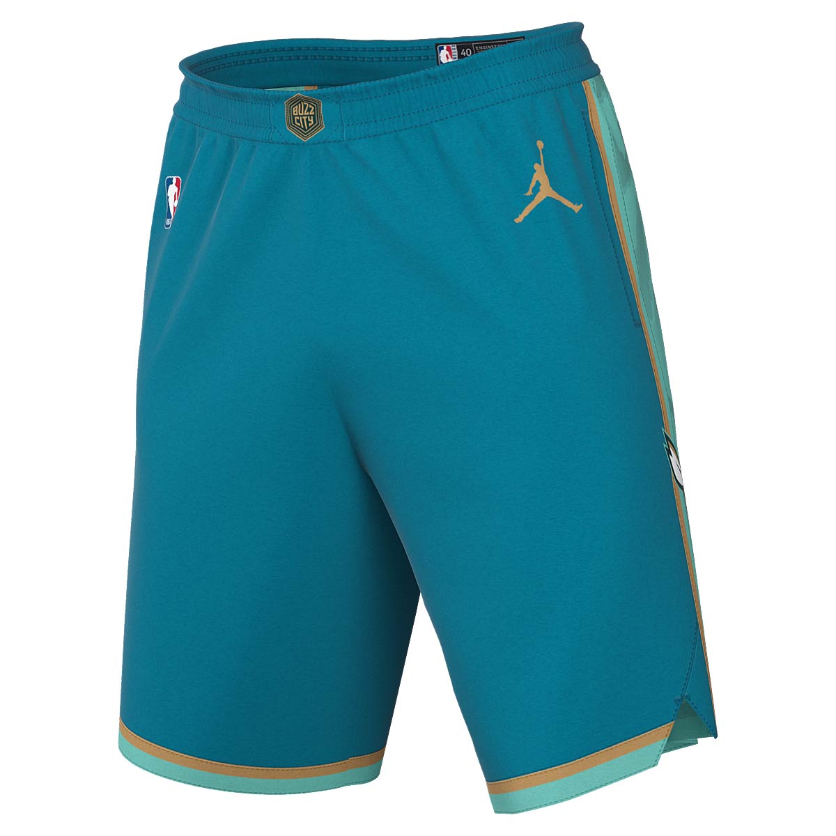 Jordan NBA Charlotte Hornets City Edition Swingman Shorts, Rapid Teal/schwarz/schwarz 2XL