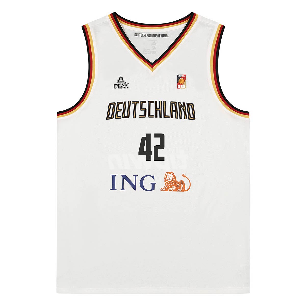 Image of Peak Dbb Deutschland Basketball Jersey Andreas Obst, White