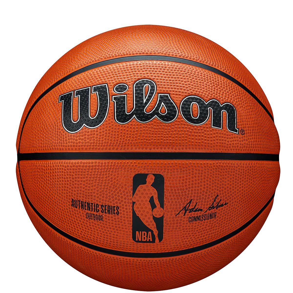 Image of Wilson NBA Authentic Series Outdoor Basketball, Silver/silver