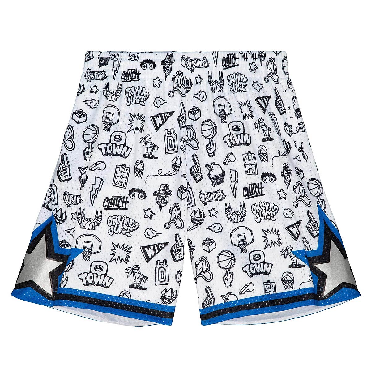 Mitchell And Ness Nba Doodle Swingman Short Los Angeles Lakers Pattern, Pattern / White