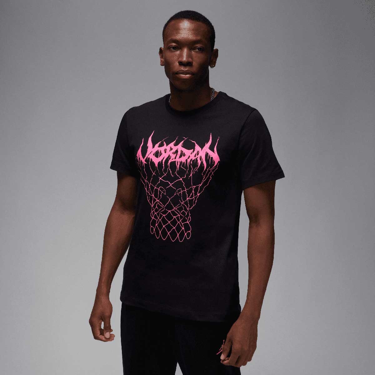 Image of Jordan M J Sport Dri-fit Graphic T-shirt, Black/hyper Pink
