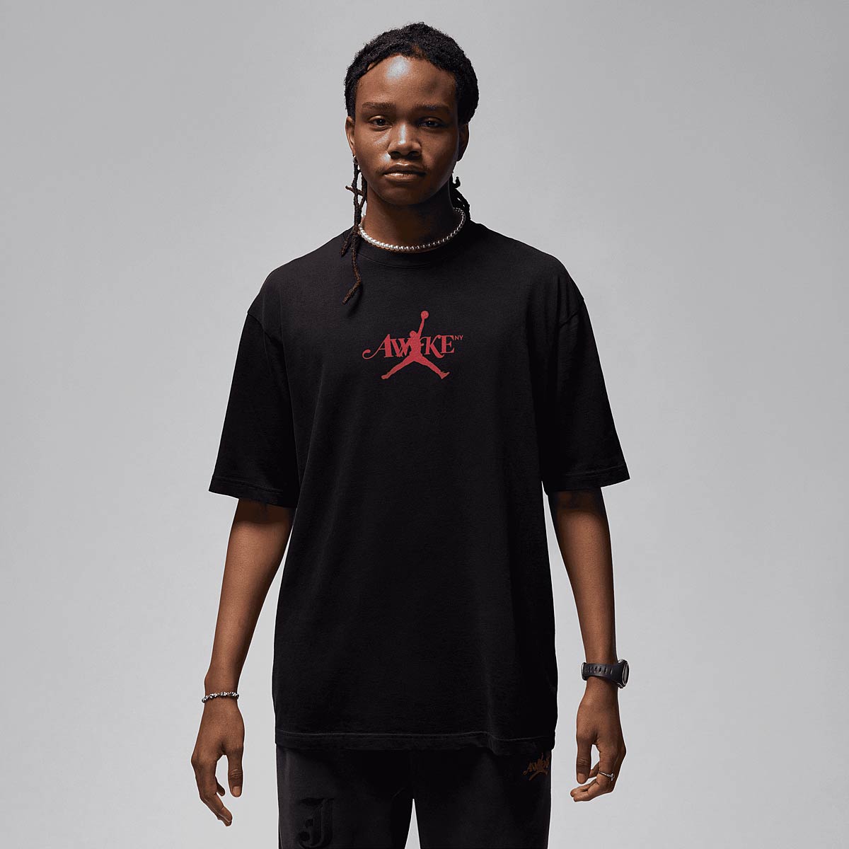 Image of Jordan Jordan X Awake Solid T-shirt, Black/university Red