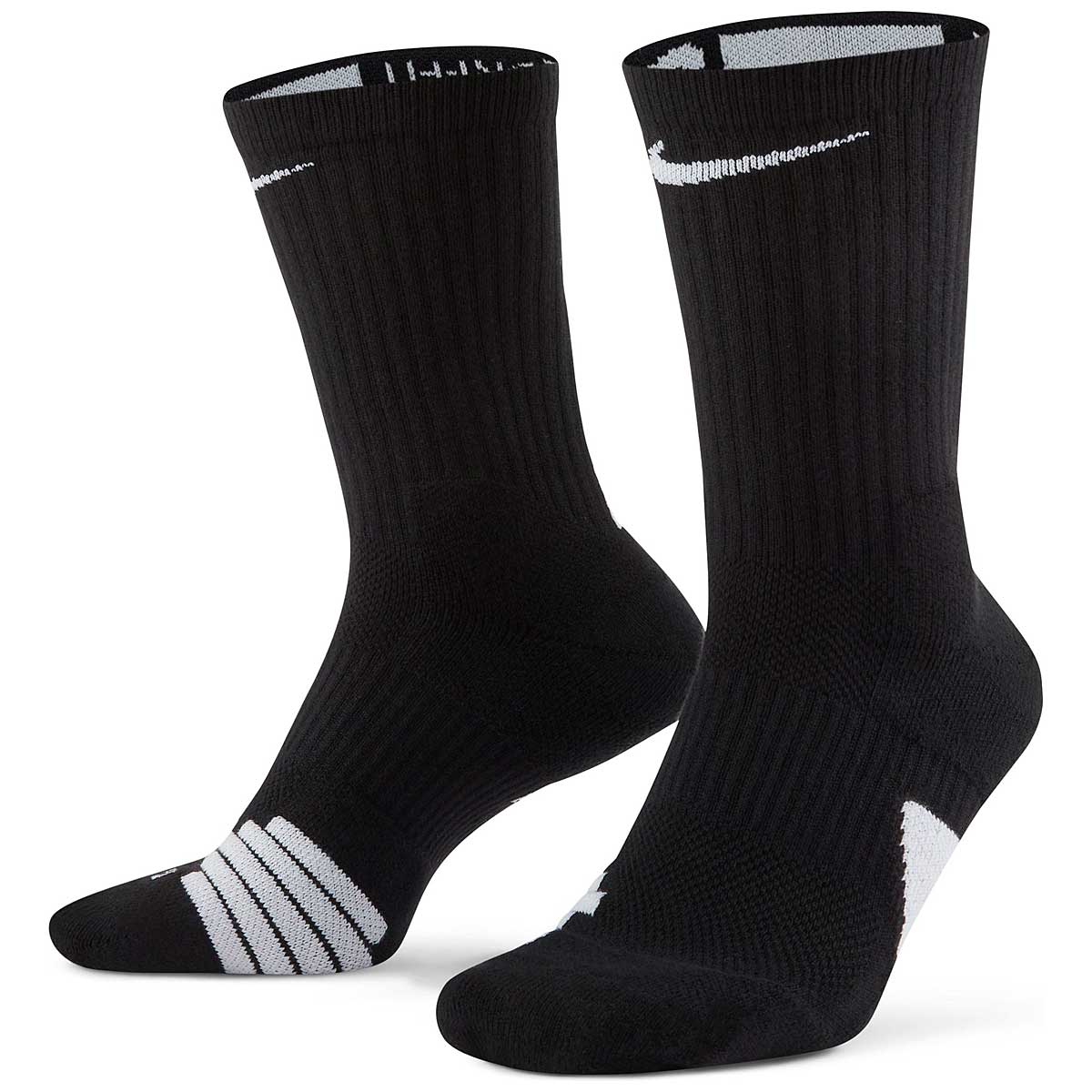 Image of Nike Elite Crew Socks, Black/white/(white)