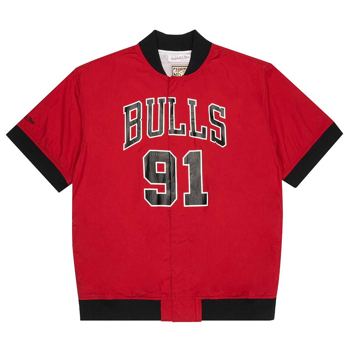 Image of Mitchell And Ness NBA Off Court Ss N&n Warm Up Jacket Bulls Dennis Rodman, Scarlet