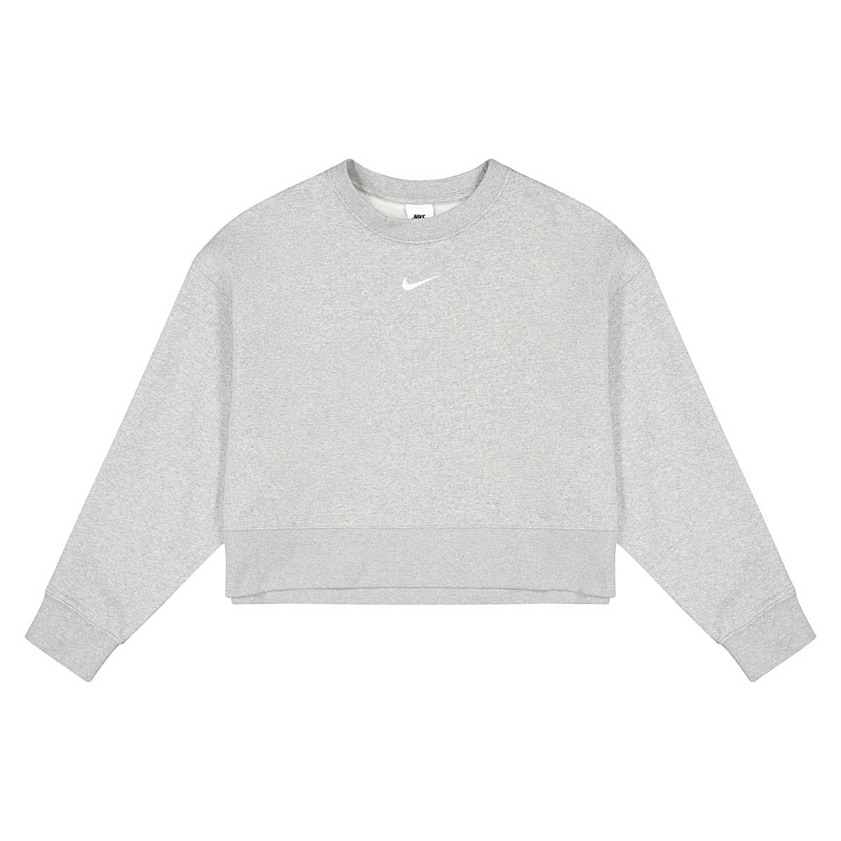 Nike W Nsw Essential Clctn Fleece Os Crw, Dk Grey Heather/Base Grey/White
