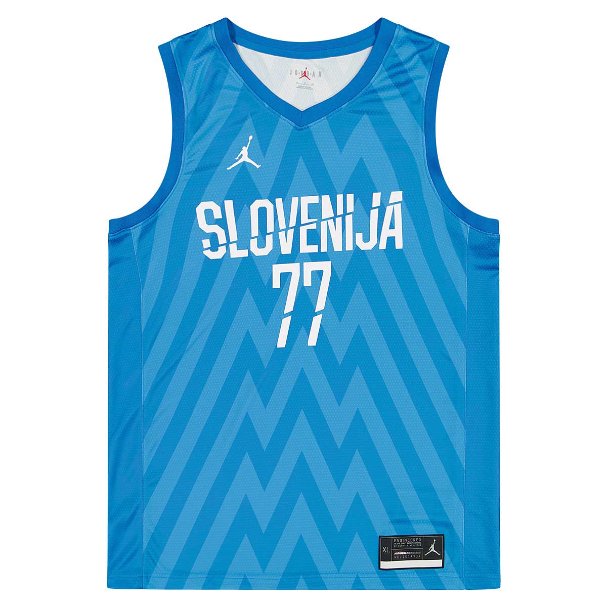 Image of Jordan Fiba Slovenia Limited Road Jersey Luka Doncic, Neptune Blue/current Blue/(white)