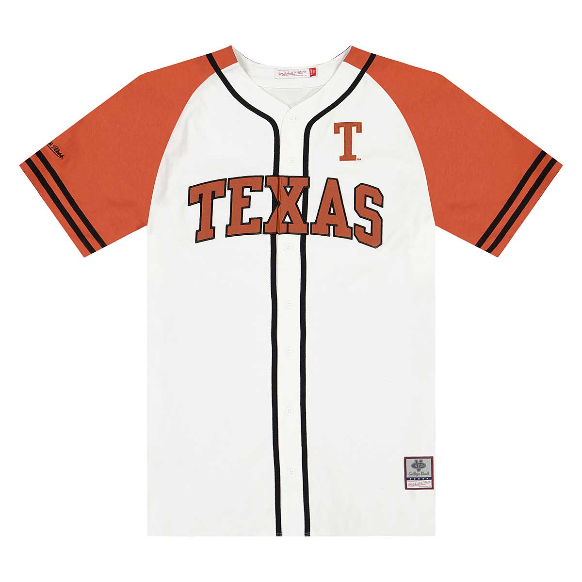 Image of Mitchell And Ness Ncaa Texas Longhorns Practice Day Baseball Jersey, White