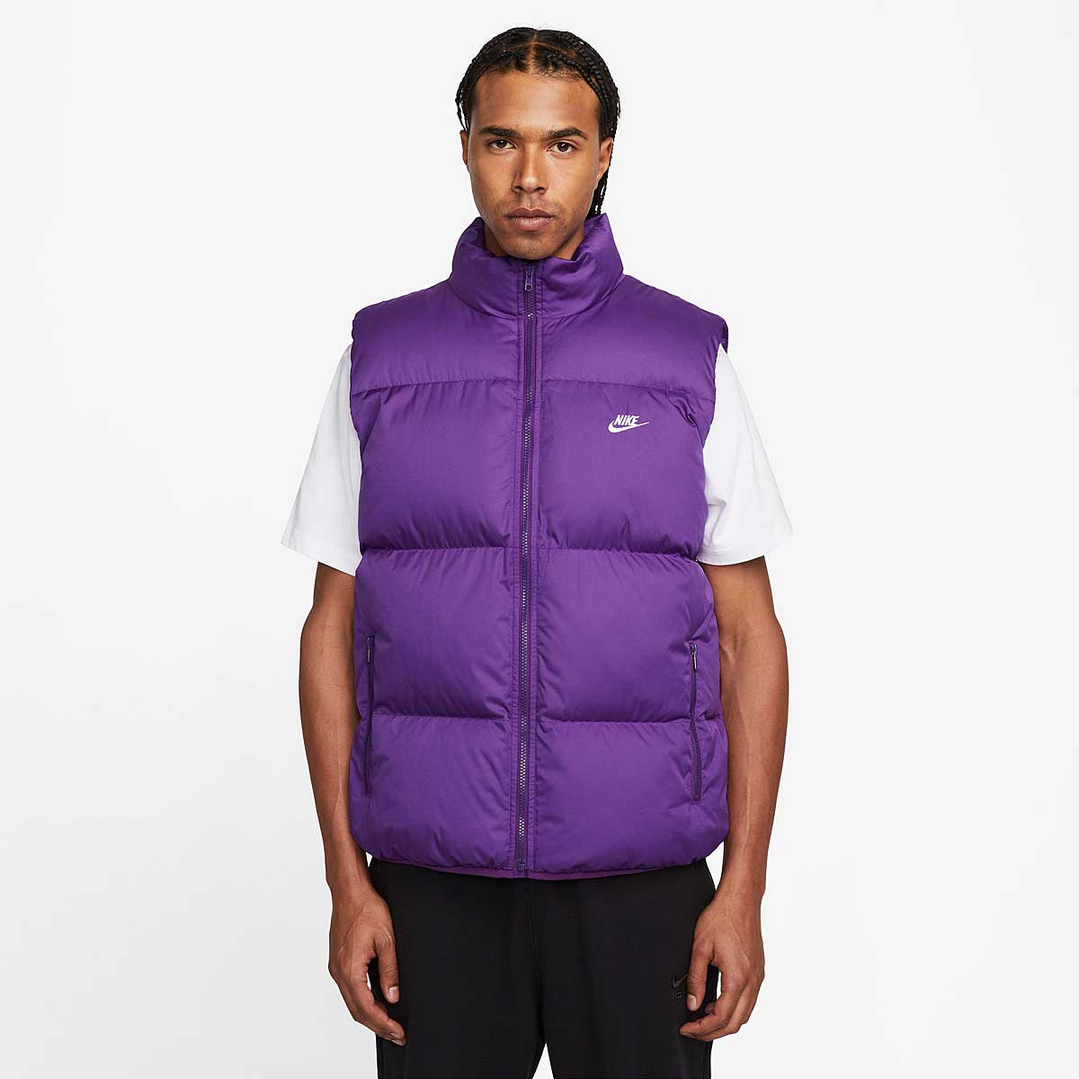 Image of Nike Nsw Club Puffer Vest, Disco Purple/white