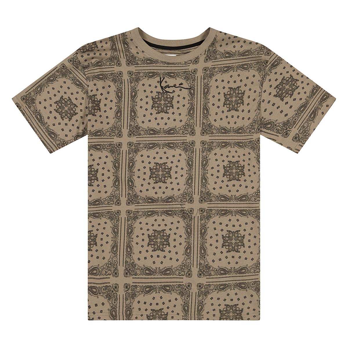 Karl Kani Small Signature Paisley T-Shirt, Dark Taupe