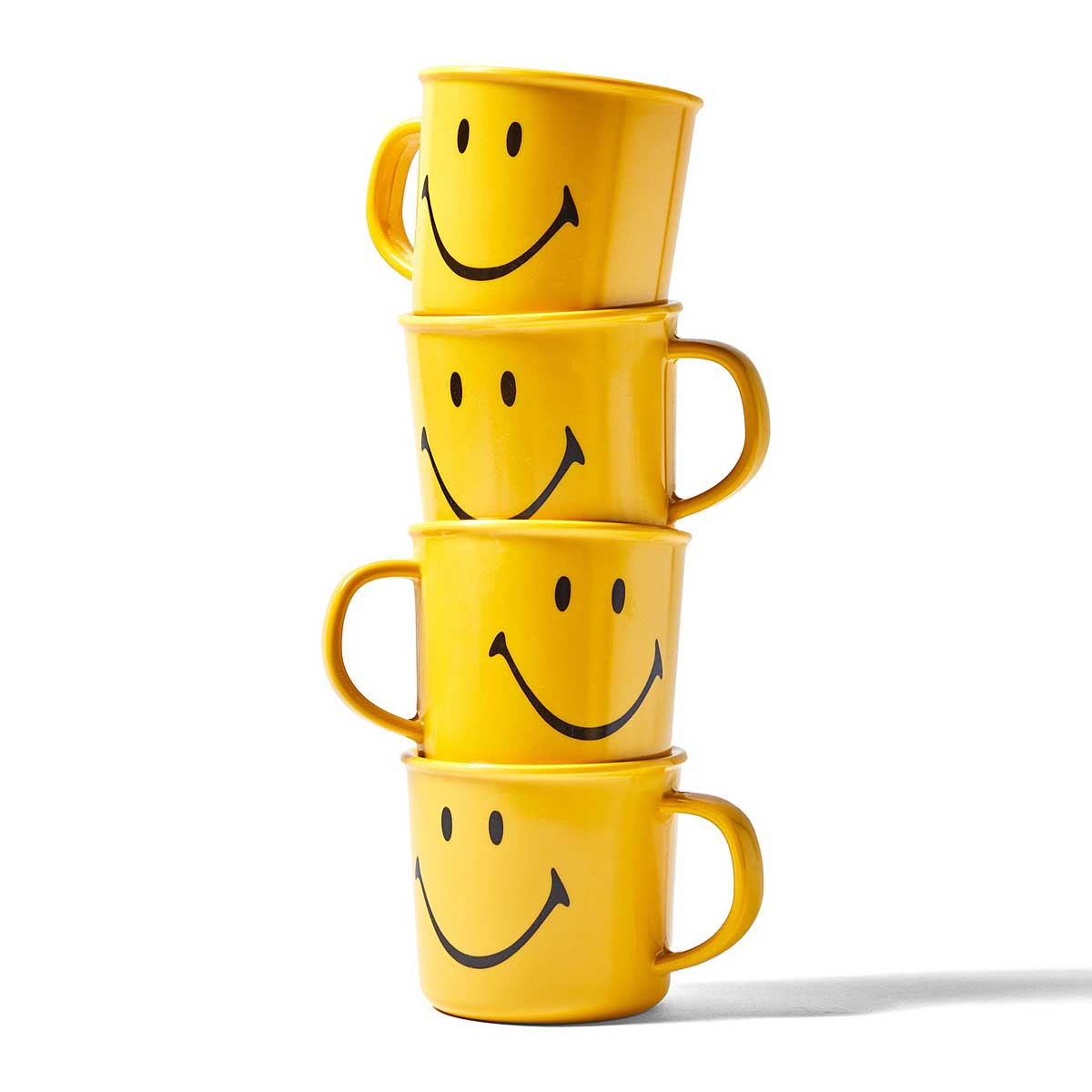 Market Smiley Mug 4 Piece Set, Yellow