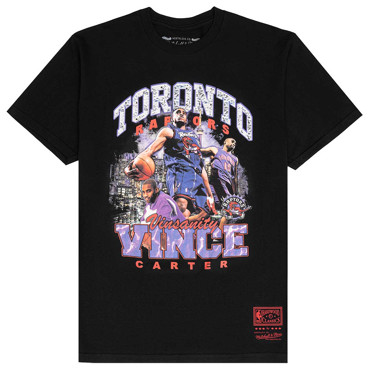 Image of Mitchell And Ness NBA Toronto Raptors Vince Carter Bling T-shirt, Black