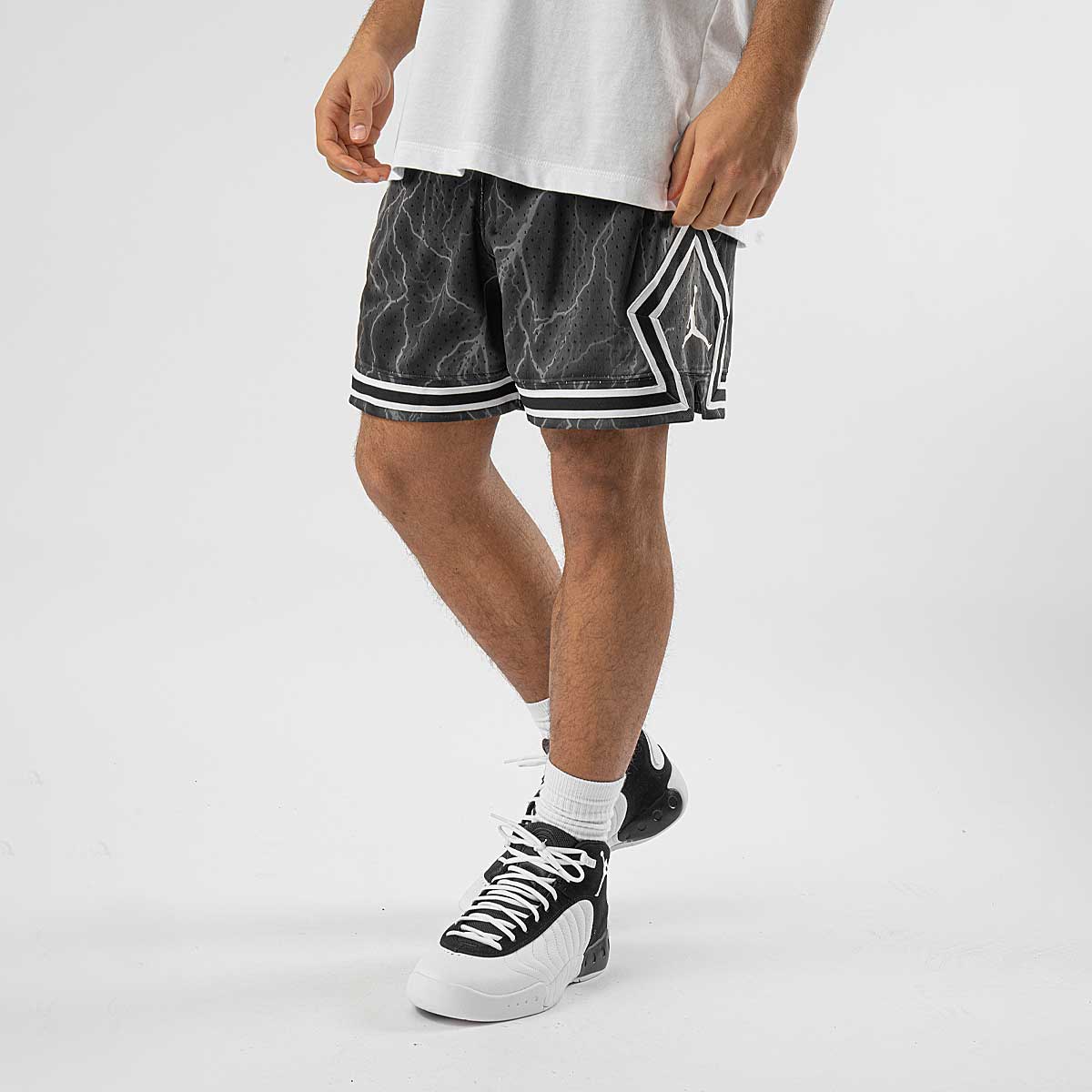 Jordan M J Sport Aop Diamond Shorts, Schwarz/weiß/(weiß) XL