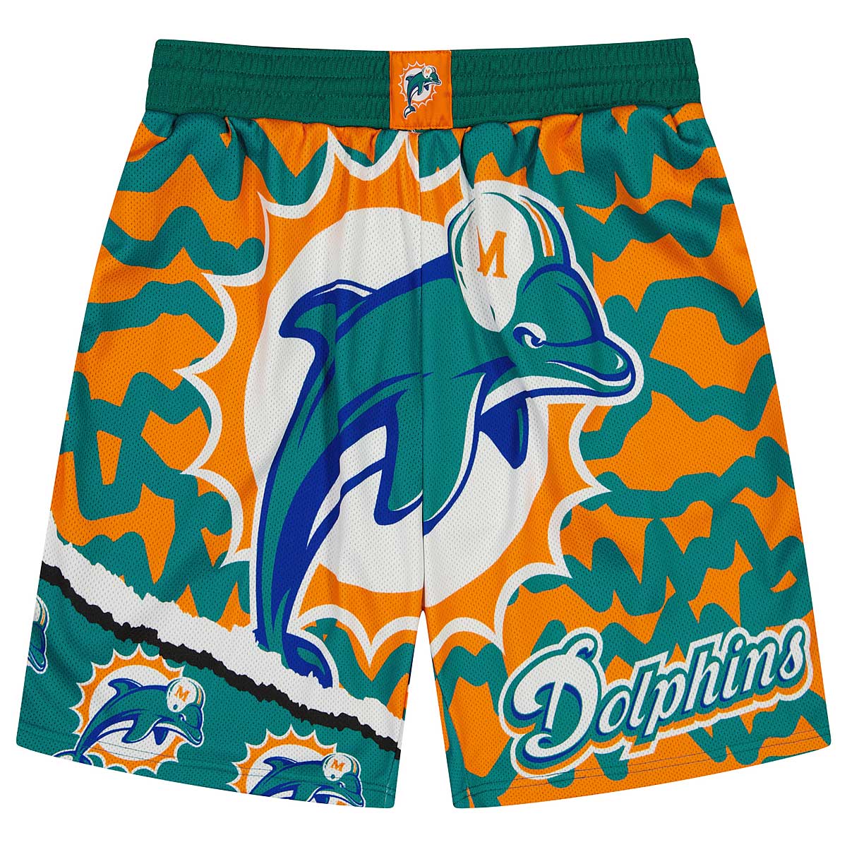 Mitchell And Ness Nfl Jumbotron 2.0 Sublimated Short Miami Dolphins, Teal / Orange