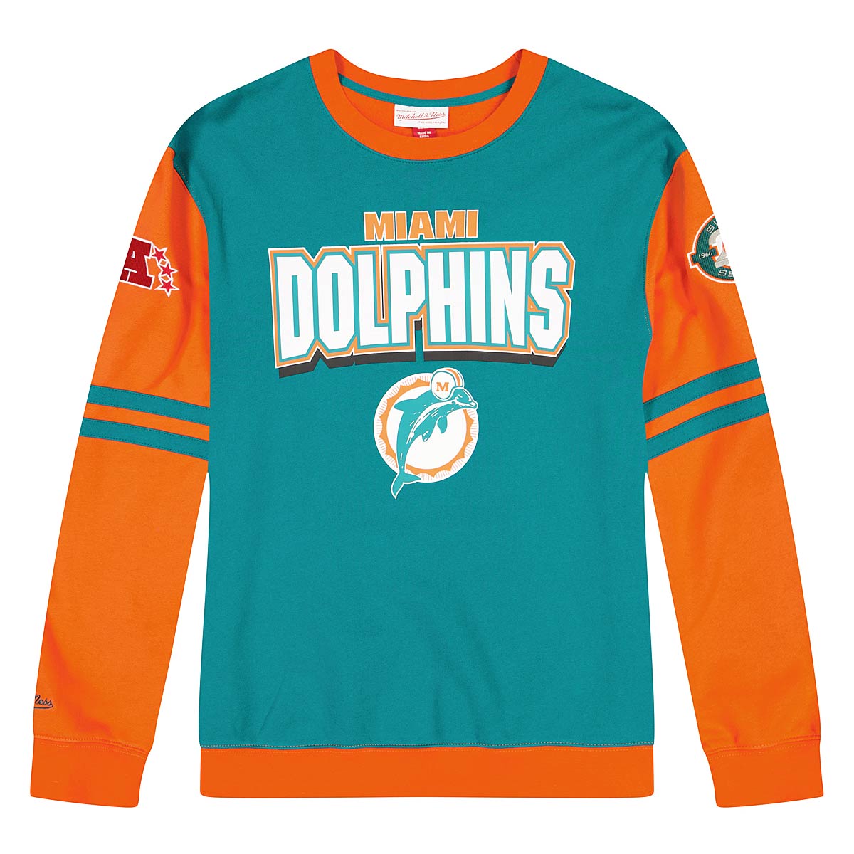 Mitchell And Ness M&N Nfl Miami Dolphins All Over Crewneck 2.0, Teal