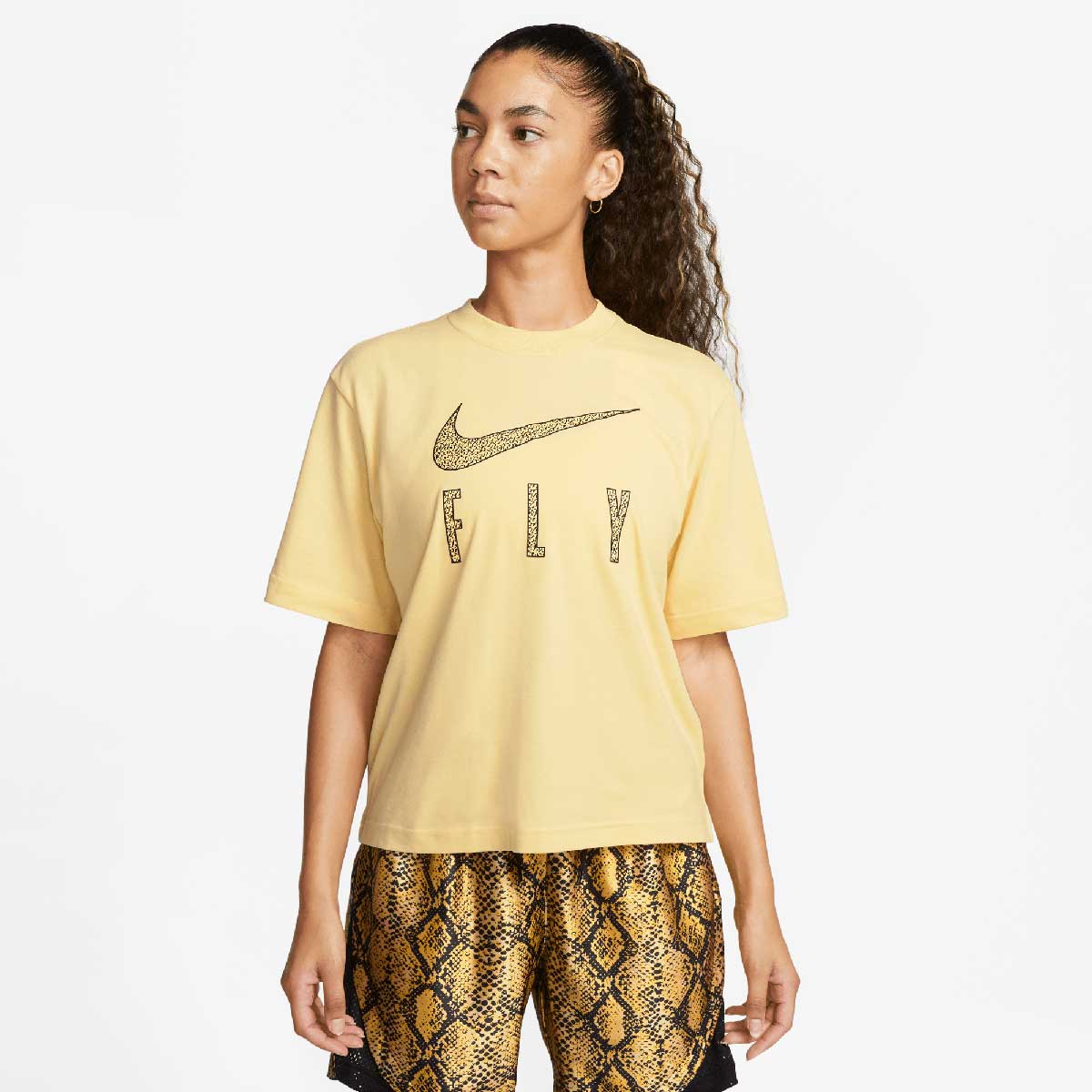 Nike Dri-Fit Boxy T-Shirt Swoosh Fly Womens, Lemon Wash