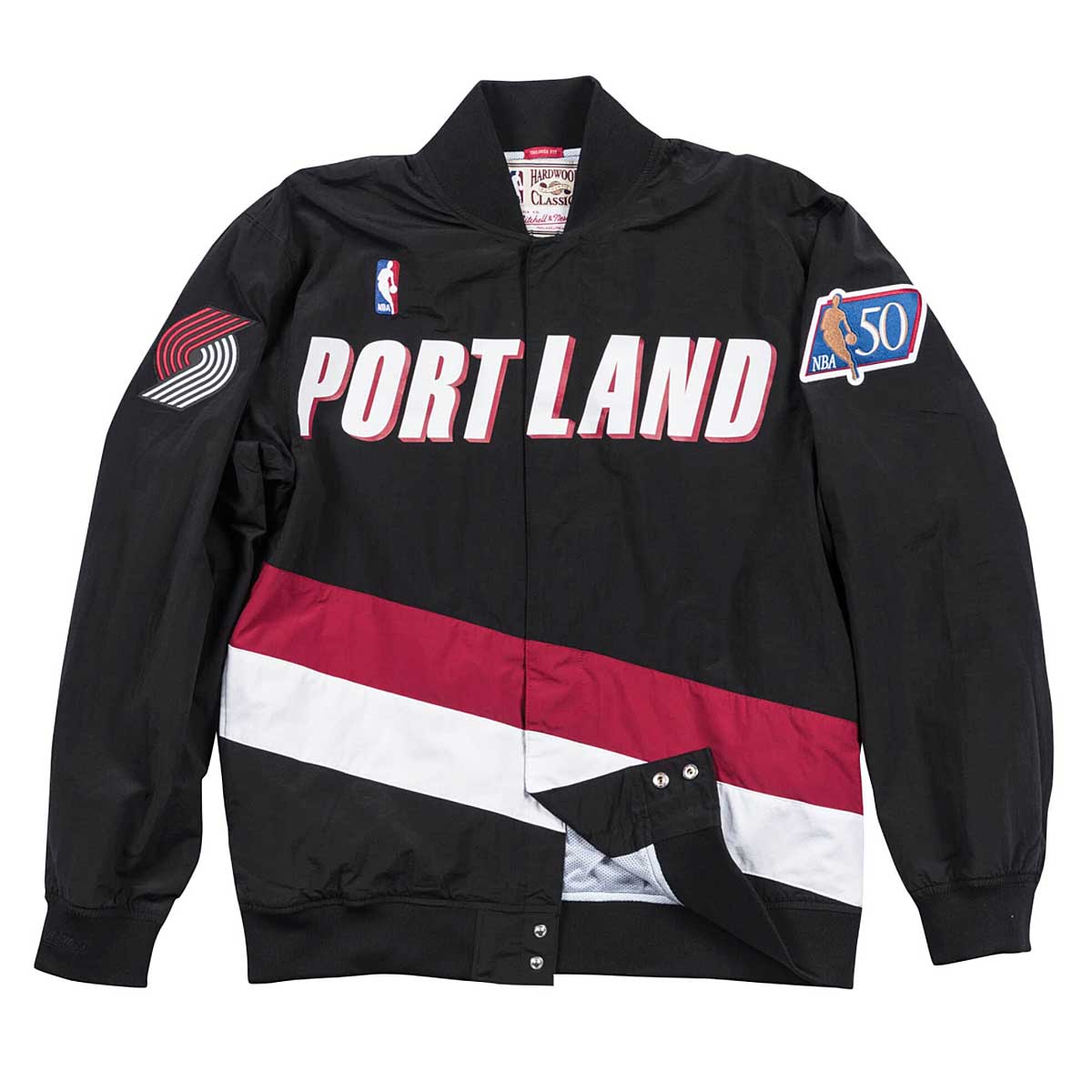 Mitchell And Ness Nba Portland Trail Blazers Authentic Warm Up Jacket, Black