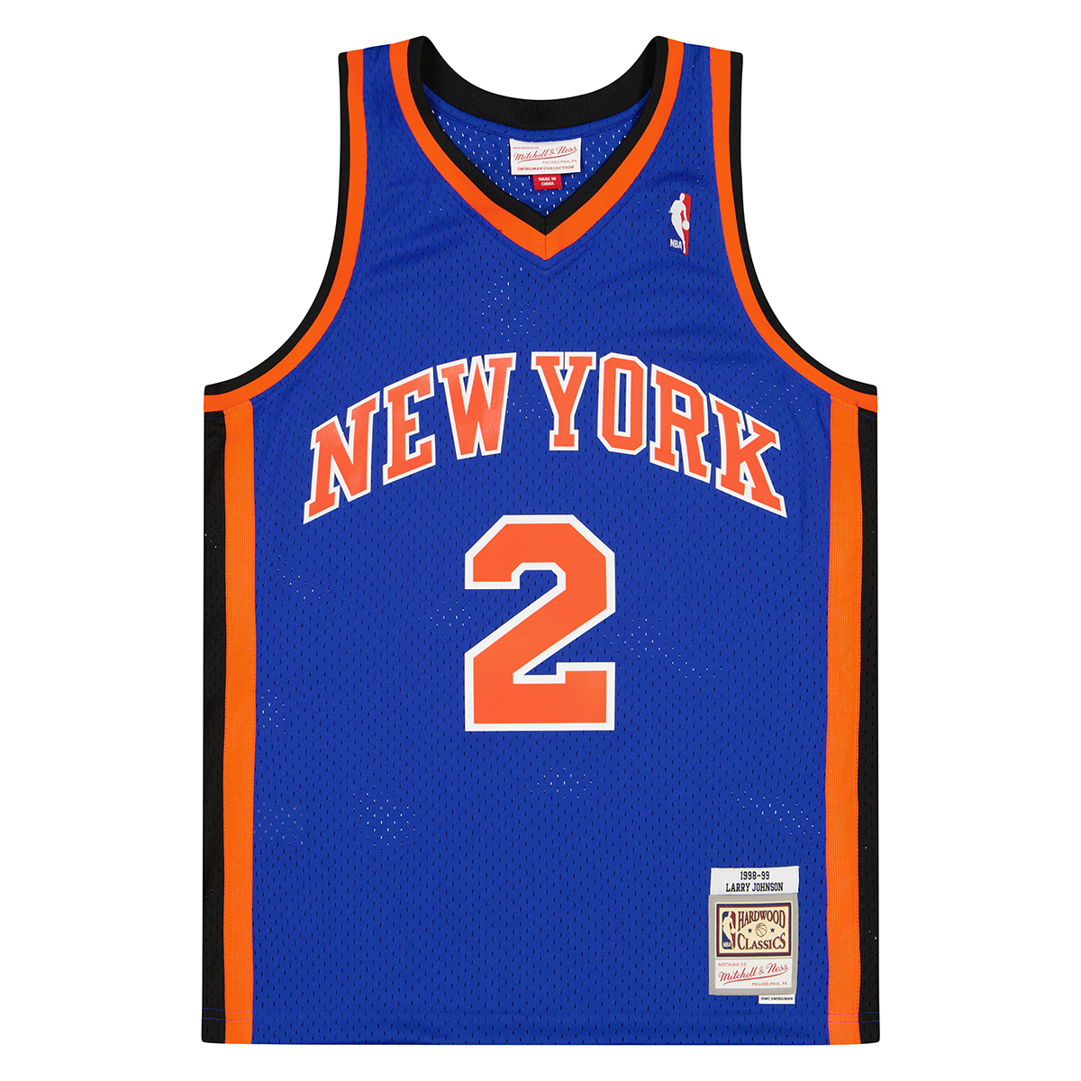 Mitchell And Ness Nba Swingman Jersey New York Knicks 98 - Larry Johnson, Royal Blue/White