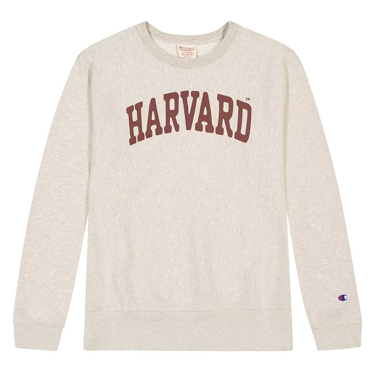 Champion Reverse Weave Ncaa Harvard Authentic College Crewneck, Oatmeal Melange Top Dyed