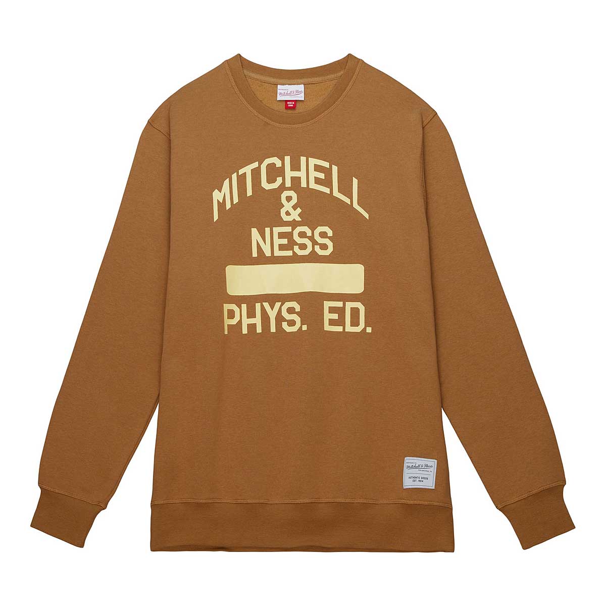 Mitchell And Ness Branded M&n Phys Ed Crew, Brown XL