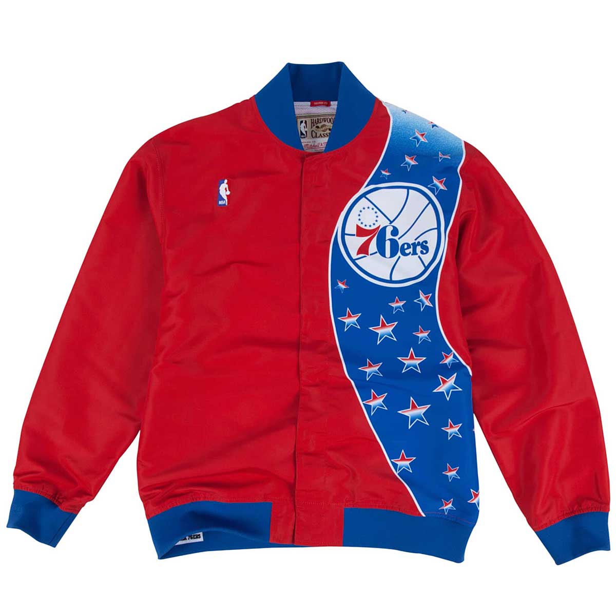 Mitchell And Ness Nba Philadelphia 76Ers Authentic Warm Up Jacket, Scarlet