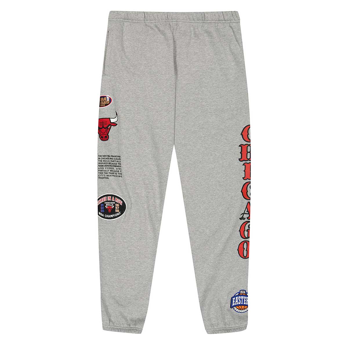 Mitchell And Ness Nba Chicago Bulls Team Origins Fleece Pants, Grey Heather