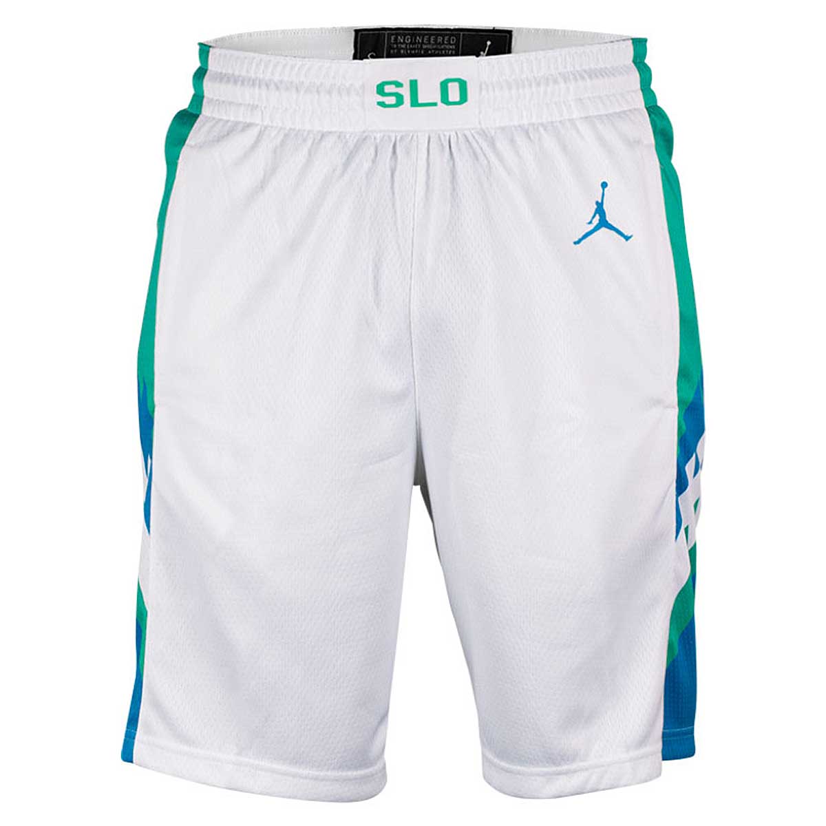 Jordan Slovenia Limited Home Short, White/Kinetic Green/Neptune Blue/(Neptune)
