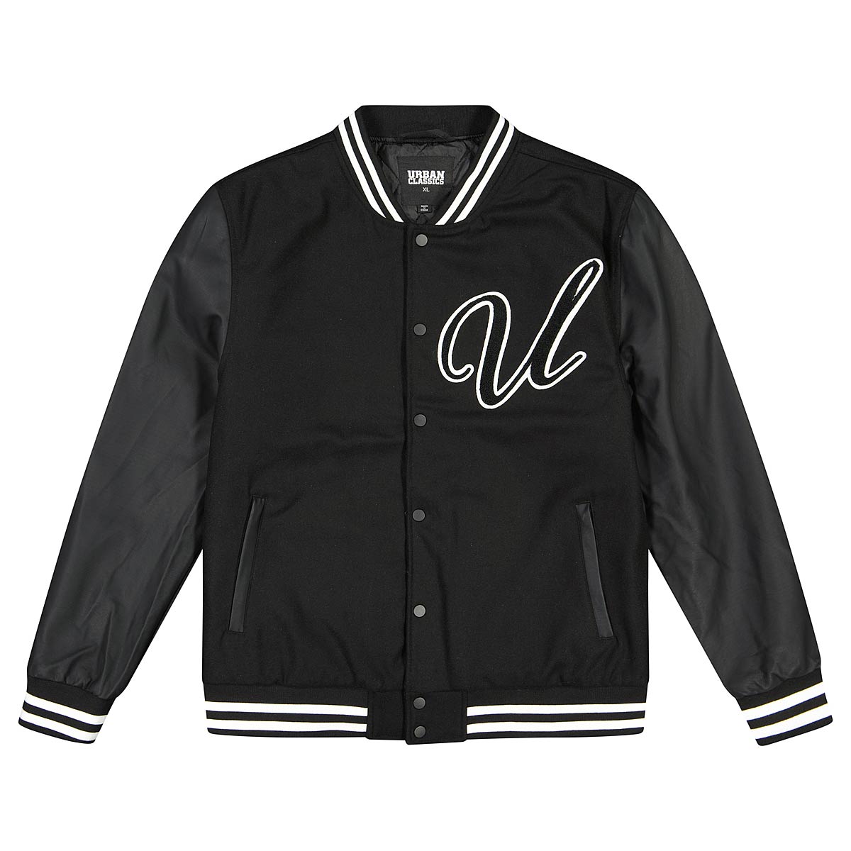 Urban Classics Big U College Jacket, Black