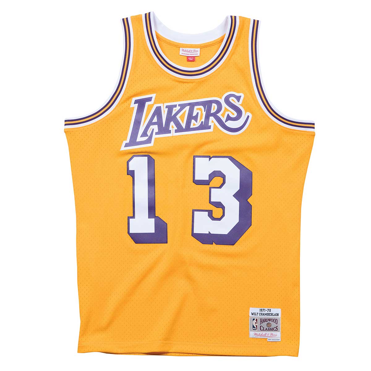 Mitchell And Ness Nba Swingman Jersey La Lakers 71-72 - Wilt Chamberlain, Gold Lala