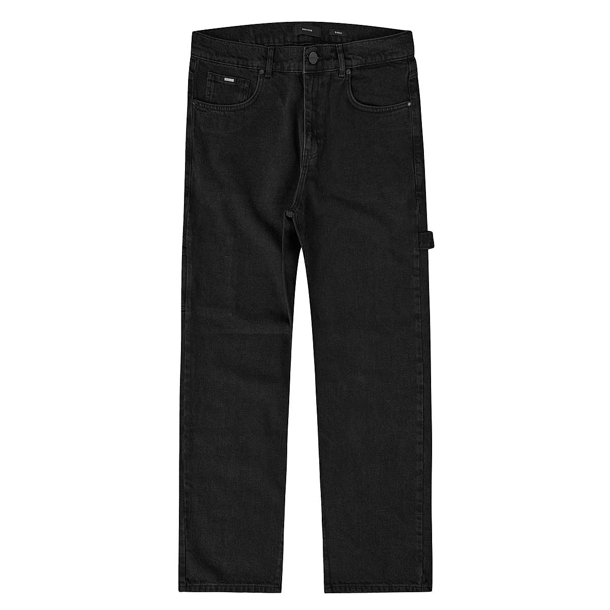 Eightyfive Baggy Jeans With Loop, Black Washed