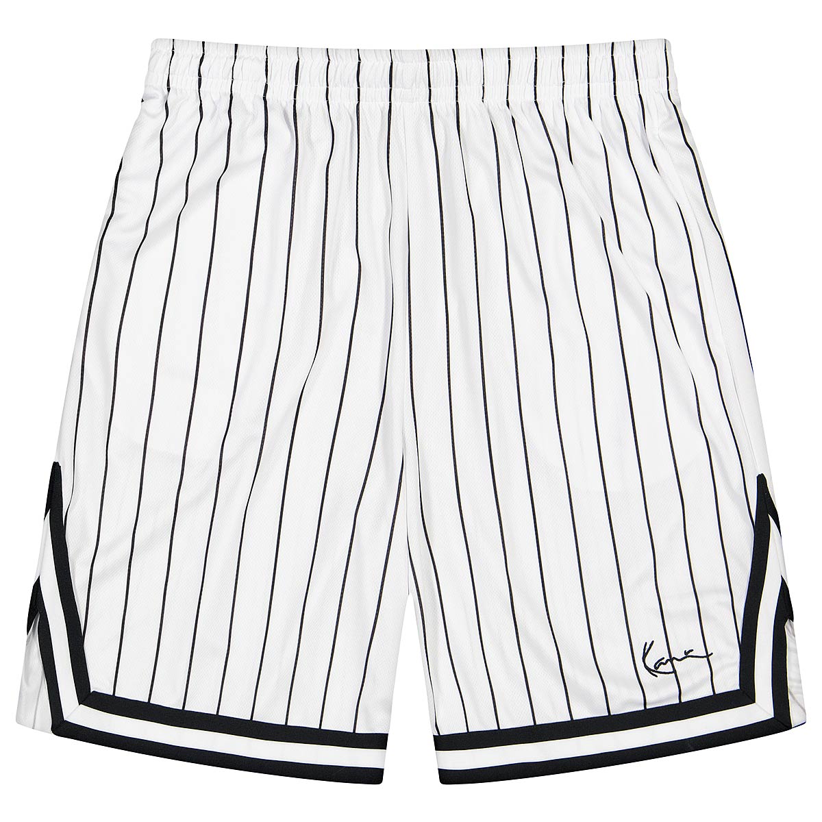 Karl Kani Small Signature Pinstripe Mesh Shorts, White