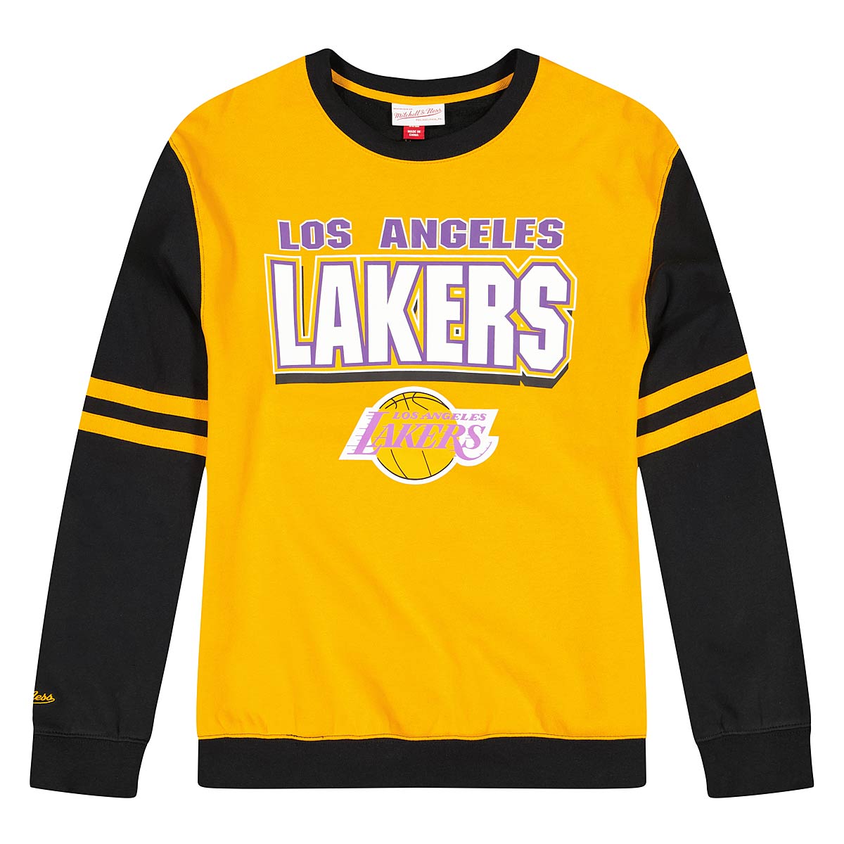 Mitchell And Ness Nba Los Angeles Lakers All Over Crewneck 2.0, Light Gold
