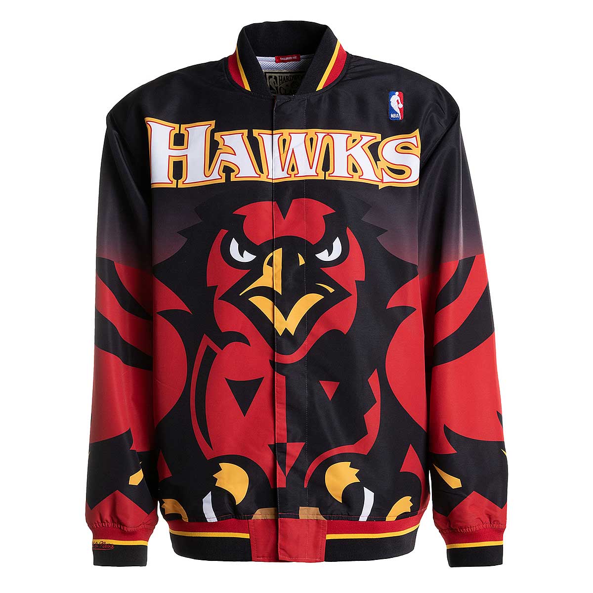 Mitchell And Ness Nba Authentic Warm Up Jackets Atlanta Hawks 1995 - 96, Black/Red