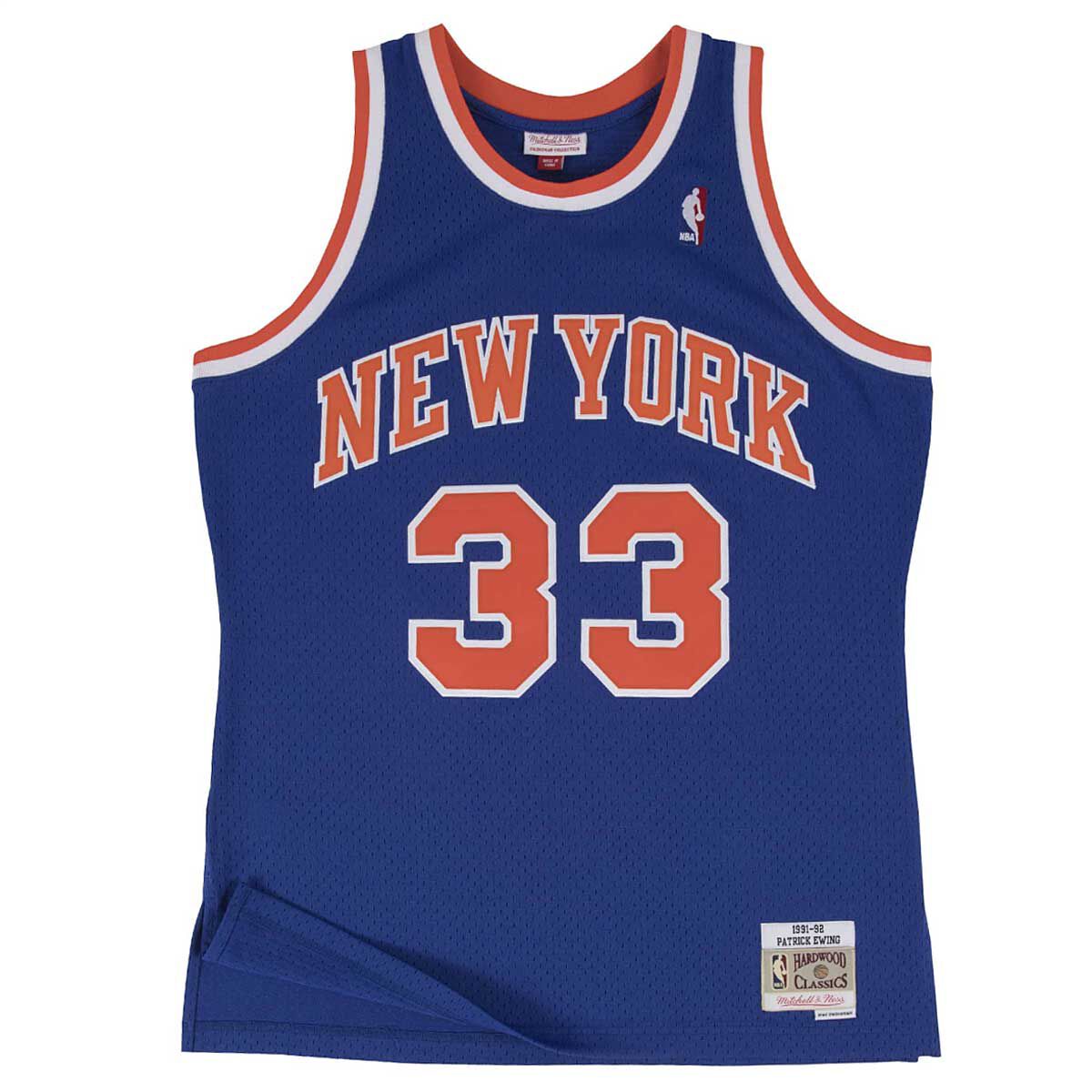 Image of Mitchell And Ness NBA New York Knicks Swingman Jersey 1991-92 Patrick Ewing, Royal Blue
