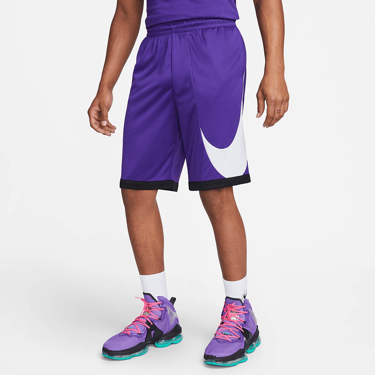 Image of Nike M Nbb Dri-Fit Hbr 10 Inch 3.0 Shorts, Court Purple/Black/White, Male, Basketball Shorts, DH6763-547