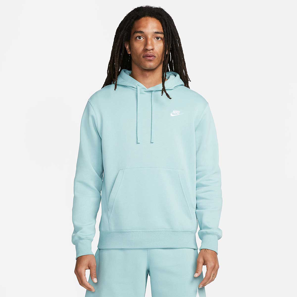 Image of Nike Nsw Club Fleece Hoody, Mineral/mineral/white