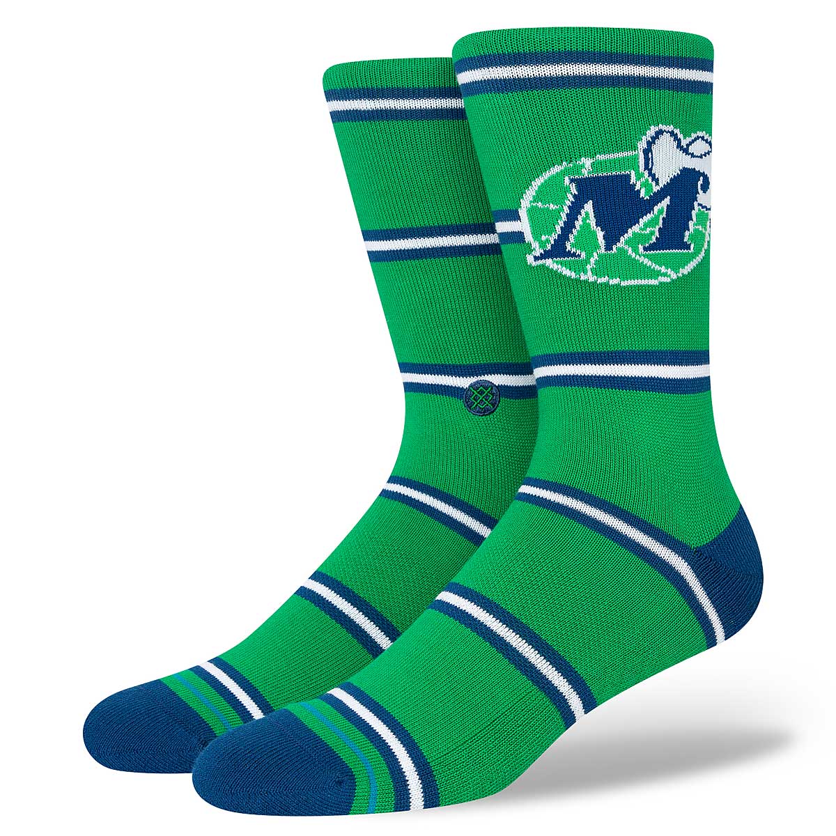Stance Nba Dallas Mavericks Stripe Crew Socks, Green
