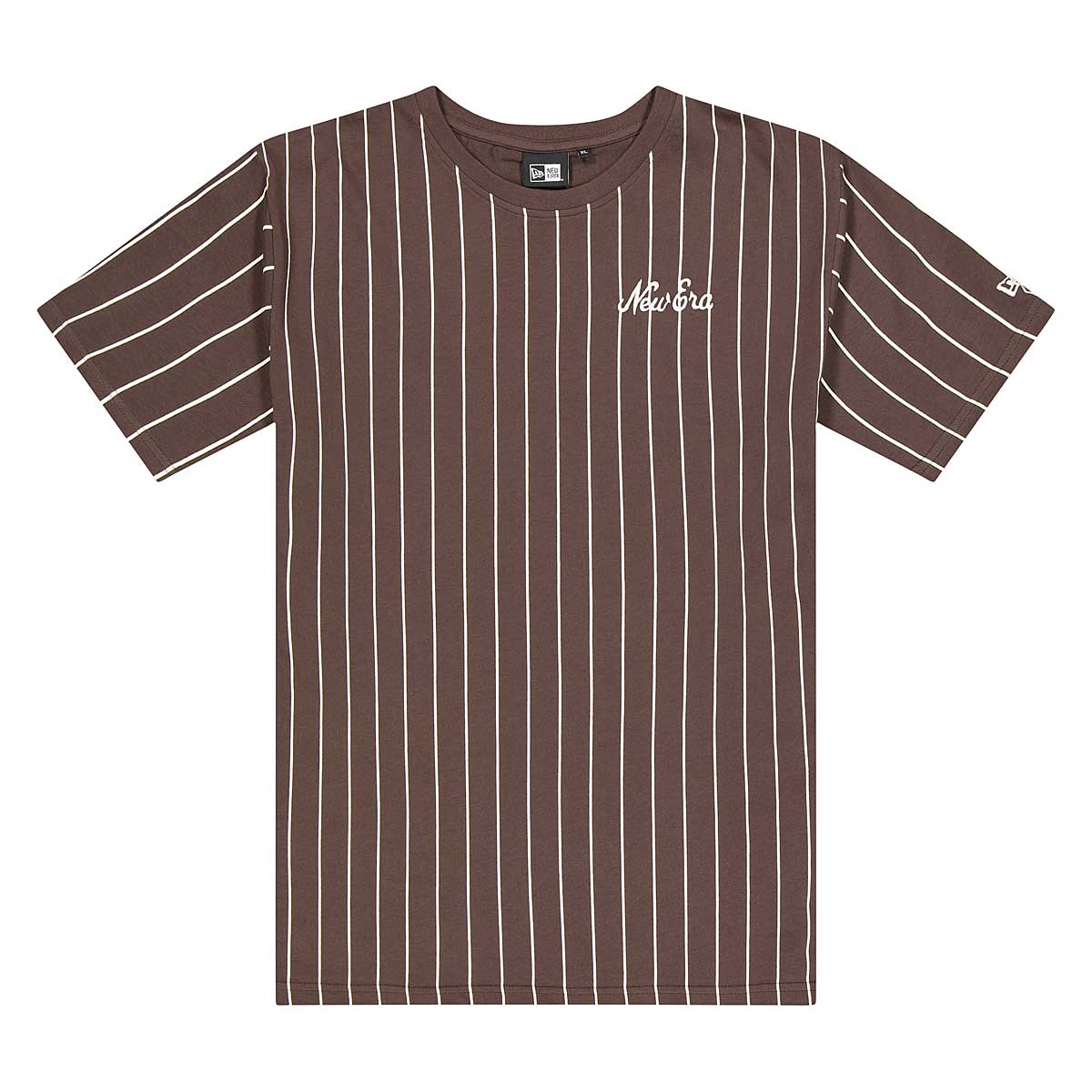 New Era Oversized Pinstripe T-Shirt, Dark Brown-None